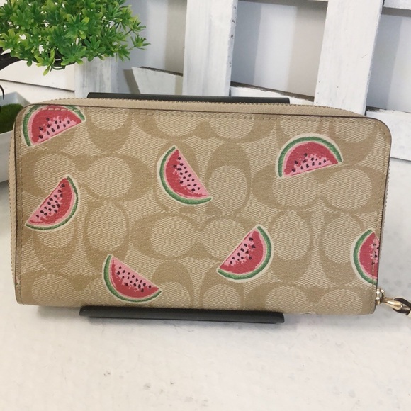 Coach #3140 Wristlet Wallet Watermelon Print - Picture 3 of 11